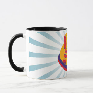Stoßfängerwagen auf einer Tasse mit farbigen Griff