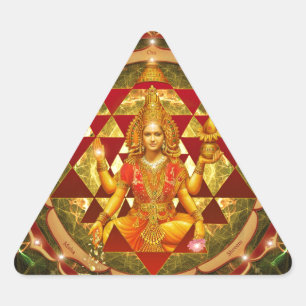 Stotram auf Devi Lakshmi - Shri yantra Dreieckiger Aufkleber