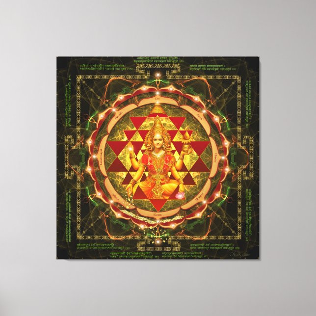 Stotram auf Devi Lakshmi - Shri Yantra Leinwanddruck (Vorderseite)