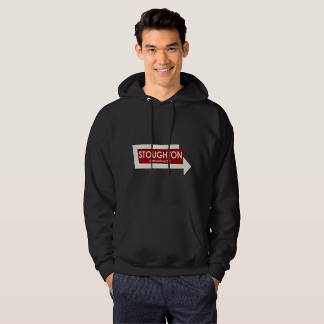 Stoughton Massachusetts Erinnerungen Sign Hoodie (Vorne ganz)
