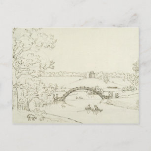 Stourhead, c.1780s (Stift und Tinte auf Papier) Postkarte