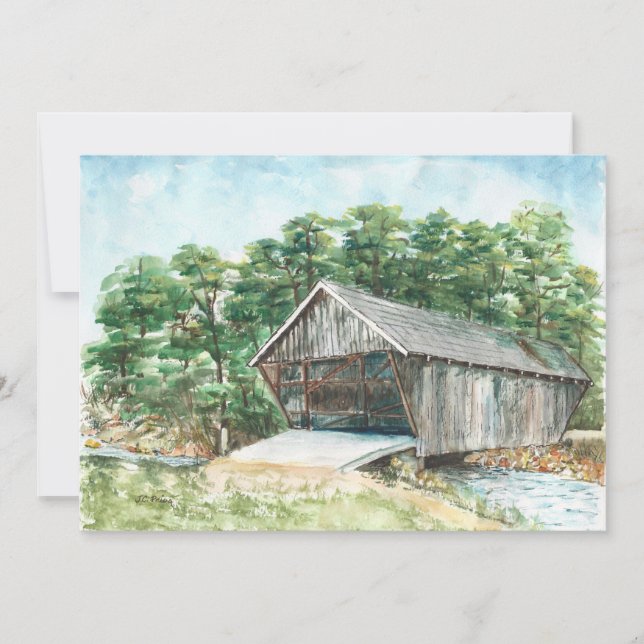 Stovall Mill Covered Bridge Watercolor (Vorderseite)