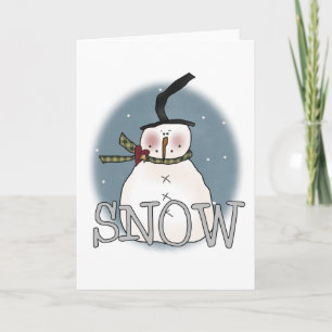 Stovepipe Hat Snowman Feiertagskarte