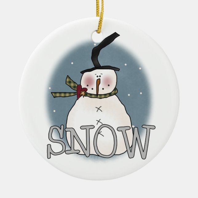 Stovepipe Hat Snowman Keepake Ornament (Vorne)