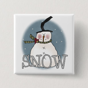 Stovepipe Hat Snowman T - Shirt und Geschenke Button