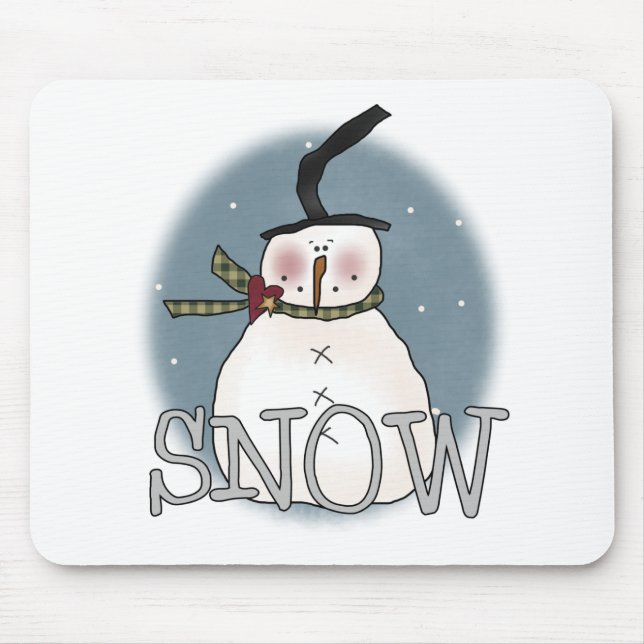 Stovepipe-Hut-Schneemann Mousepad (Vorne)