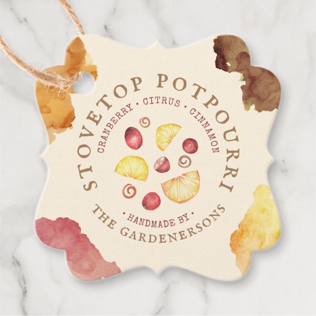 Stovetop Potpourri Favor Tags Geschenkanhänger (Vorderseite)