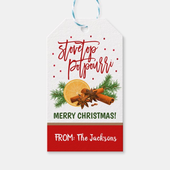 Stovetop Potpourri Geschenktag Geschenkanhänger (Vorderseite)