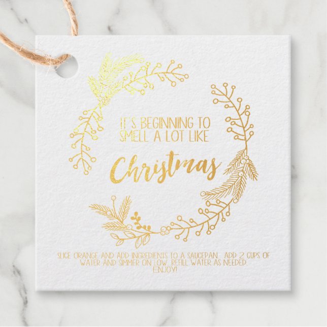 Stovetop Potpourri Weihnachtsgeschenkkarte Geschenkanhänger (Vorderseite)