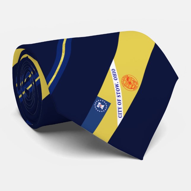 Stow (Ohio) Stadtflagge Neck Tie Krawatte (Gerollt)