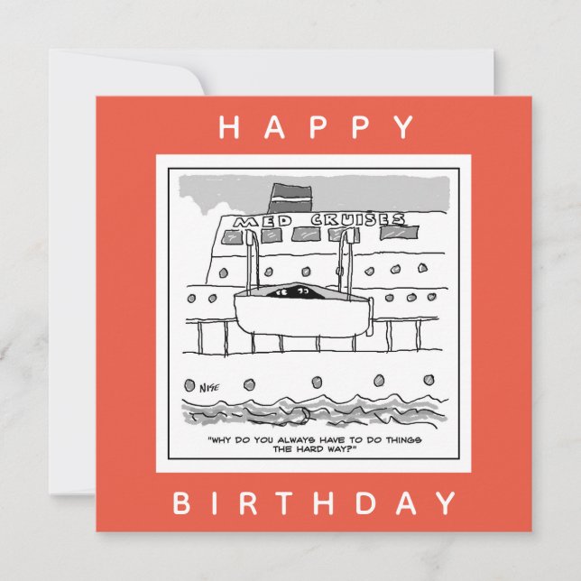 Stowaways auf einem Kreuzfahrtschiff-Cartoon Karte (Vorderseite)