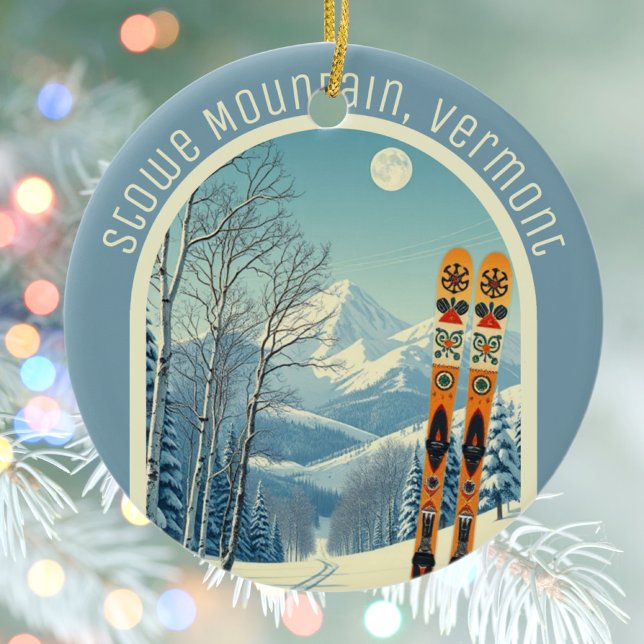 Stowe Mountain Vermont ski souvenir  Keramik Ornament (Von Creator hochgeladen)