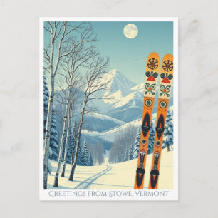 Stowe Mountain Vermont Skiurlaub Postkarte
