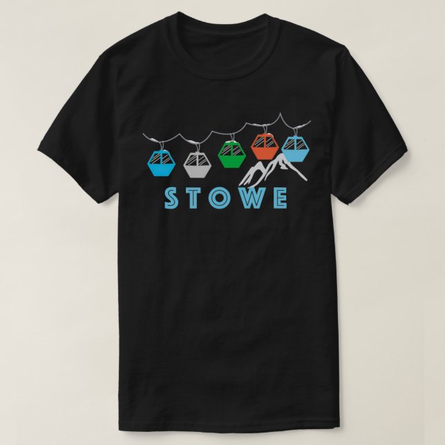 Stowe Ski Mountain Gondola - Stowe, Vermont T-Shirt (Design vorne)