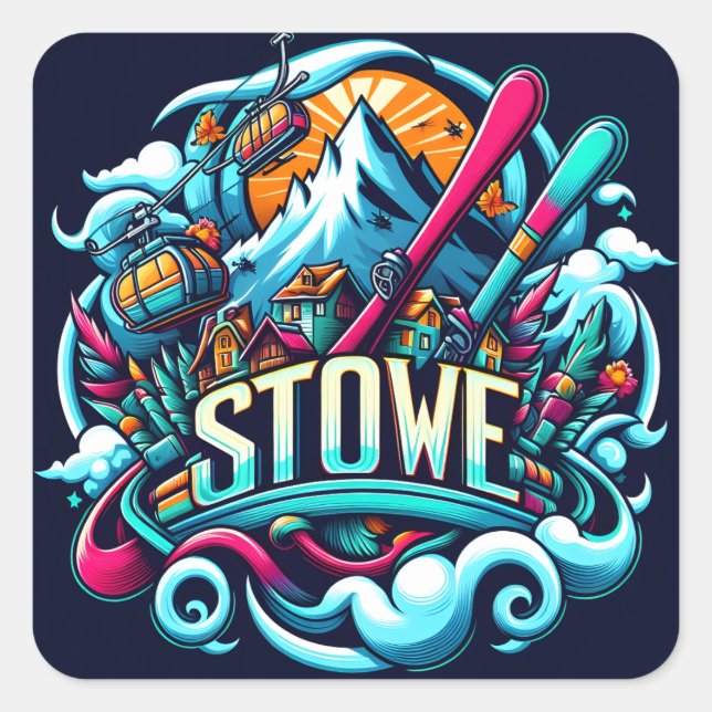 Stowe Ski Stickers (Set von 20) (Vorderseite)