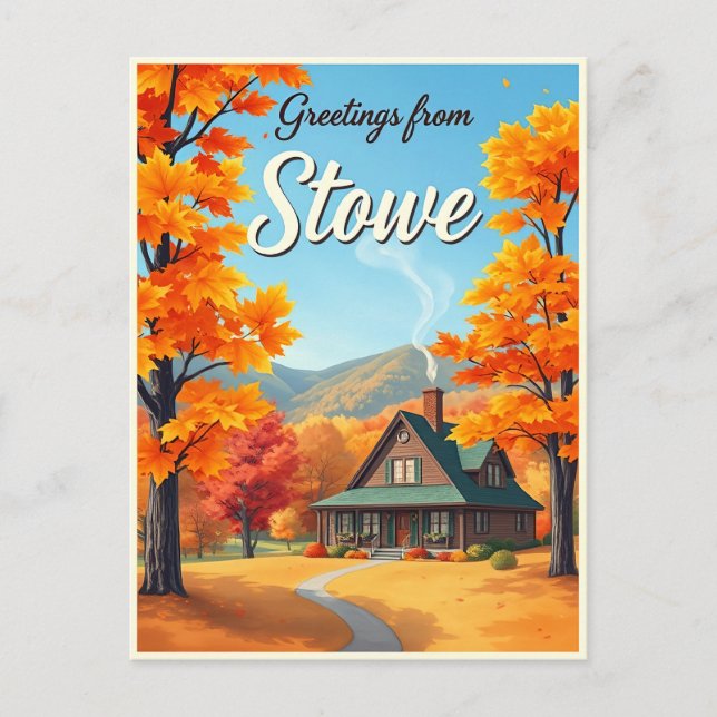 Stowe, Vermont – Autumn Foliage vintage Postkarte (Vorderseite)