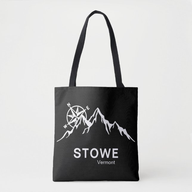 Stowe Vermont Black Shoulder Tote (Vorderseite)