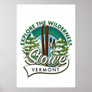 Stowe Vermont , Erforschen Sie das Wilderness-Skip Poster
