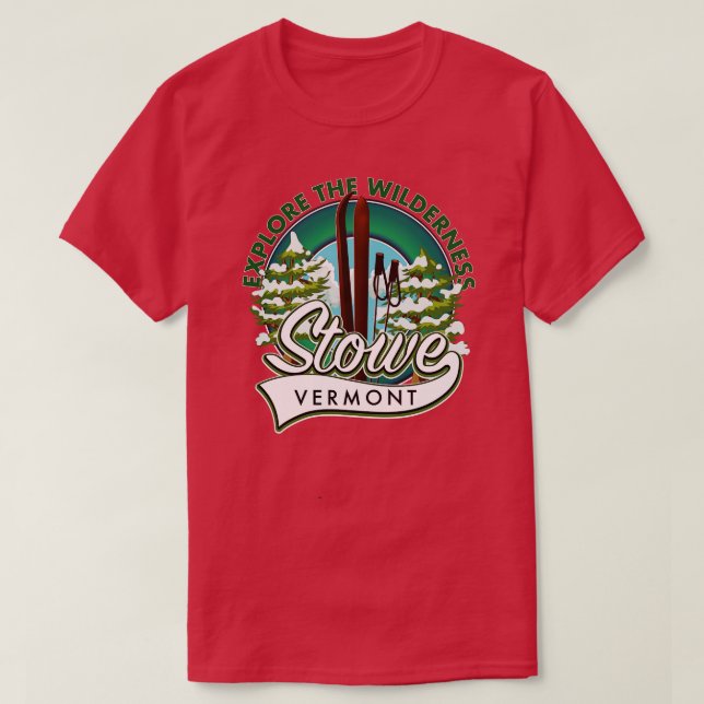 Stowe Vermont erkunden Wilderness Ski T-Shirt (Design vorne)