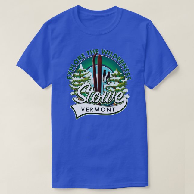 Stowe Vermont erkunden Wilderness Ski T-Shirt (Design vorne)