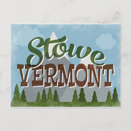 Stowe Vermont Fun Retro Snowy Mountains Postkarte