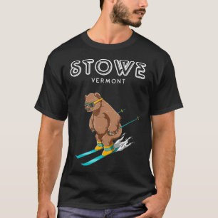 Stowe Vermont Funny Ski Grizzly T-Shirt