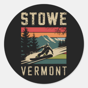 Stowe Vermont Snowboard Vintag Snowboarden Mount Runder Aufkleber