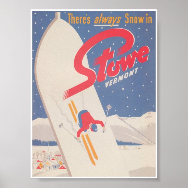Stowe Vermont Vintag Ski Poster (Vorne)