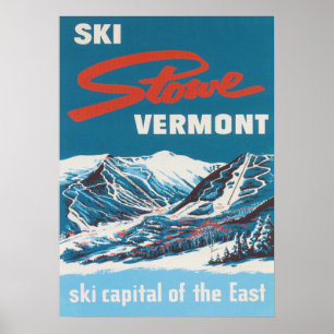 Stowe Vermont Vintag Ski Poster
