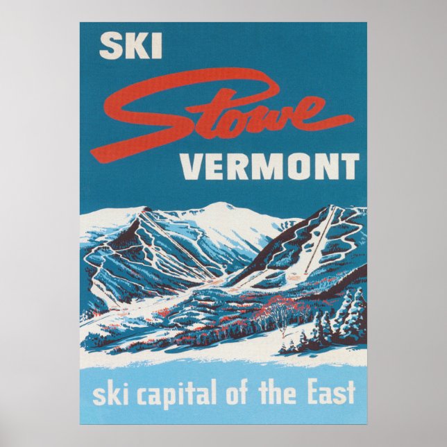 Stowe Vermont Vintag Ski Poster (Vorne)