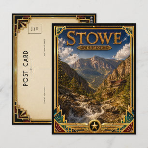 Stowe Vermont Vintage Art Deco Goldenes Zeitalter Postkarte