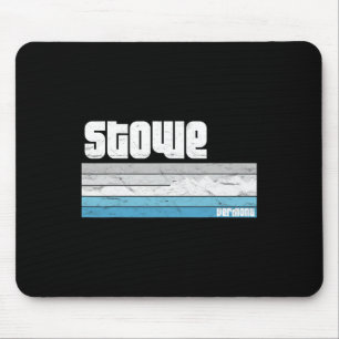 Stowe Vermont Vt Retro Urlaub Skifahren Snowboardi Mousepad