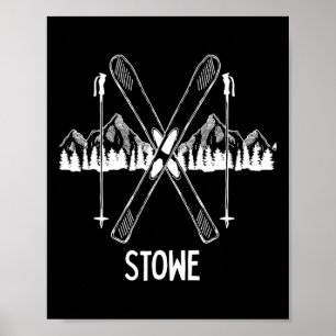 Stowe Vermont Vt Retro Urlaub Skifahren Snowboardi Poster