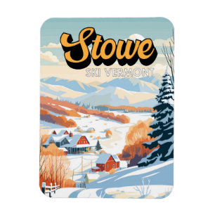 Stowe Vermont Winter Vintag Magnet