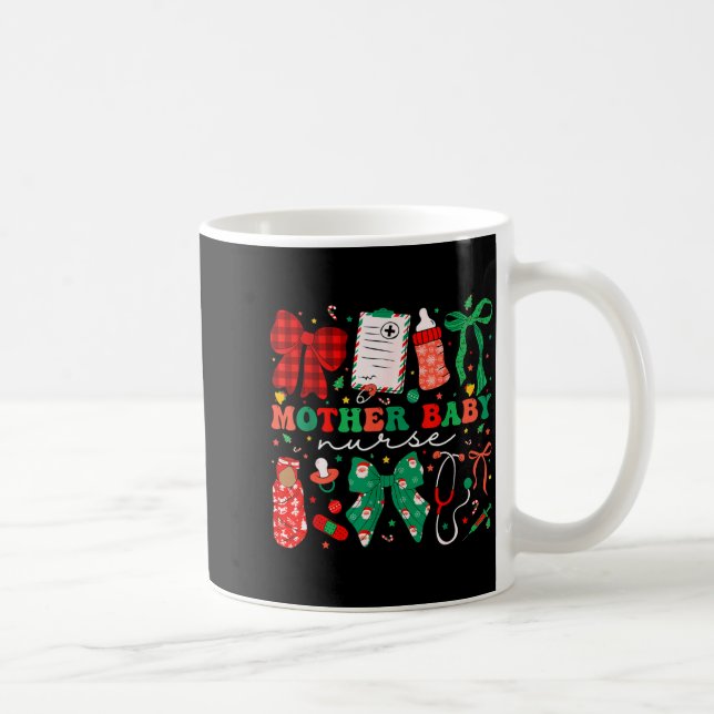 Stpartum Xmas Coquette Mother Baby Nurse Christmas Kaffeetasse (Rechts)