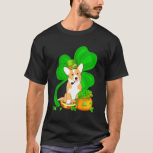 Stpatricks Day Corgi Kleeblatt Hund T-Shirt