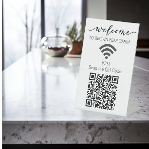 STR WIFI Scan QR Code Kurzer Begriff Urlaub Sockelschild