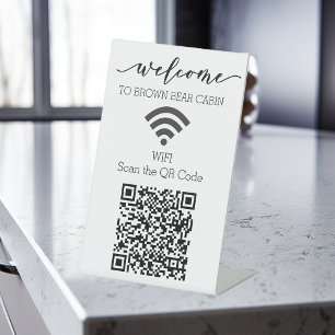 STR WIFI Scan QR Code Kurzer Begriff Urlaub Sockelschild