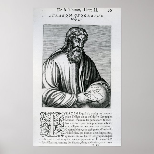 Strabo, Illustration von Andre Thevet's Poster (Vorne)
