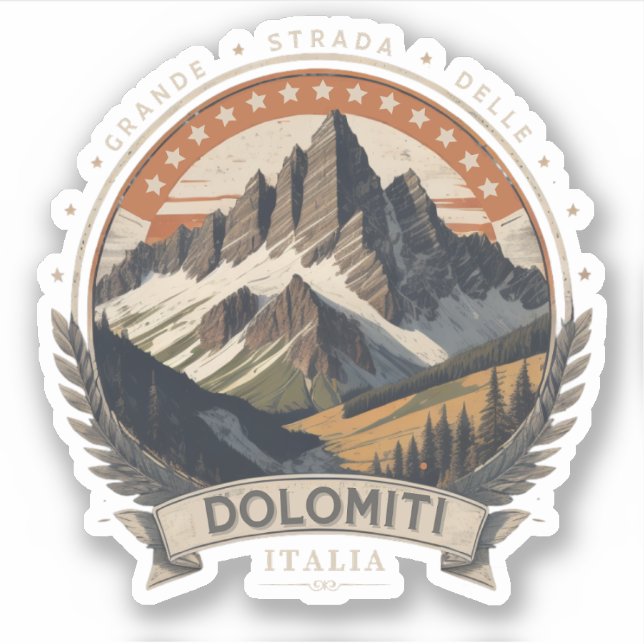 Strada statale 48 delle Dolomiti Aufkleber (Vorderseite)
