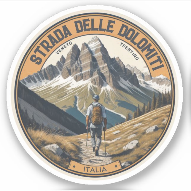 Strada statale 48 delle Dolomiti Aufkleber (Vorderseite)