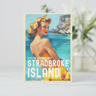 Stradbroke Island Reisekarte im Vintage-Stil