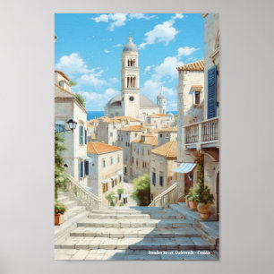 Straden Street Dubrovnik Kroatien Reisen Poster