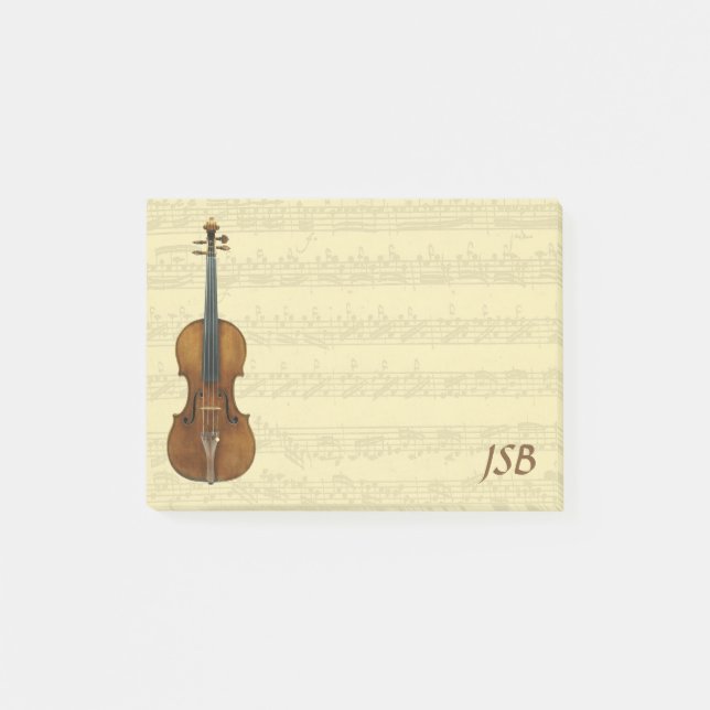 Stradivari Violine Bach Partita Post-it Klebezettel (Vorderseite)