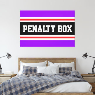STRAFBOX Schwarz Weiß Helle Violette Streifen Leinwanddruck