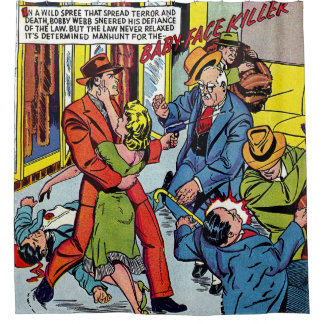 Strafe für Baby Face Crisis Vintage Comicen Duschvorhang