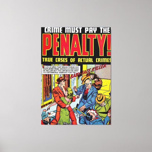 Strafe für Baby Face Crisis Vintage Comicen Leinwanddruck (Vorderseite)