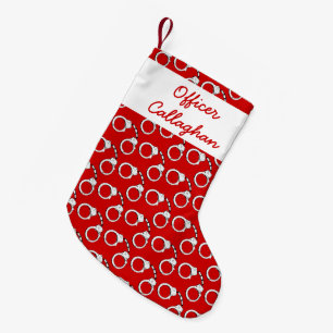Strafverfolgungsfonds Handcuff Gemustert Kleiner Weihnachtsstrumpf