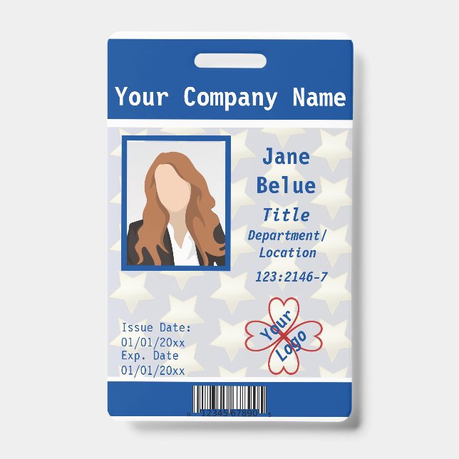 Strafverfolgungsstern, Blau, Weißes Foto, Strichco Ausweis (Vorderseite)