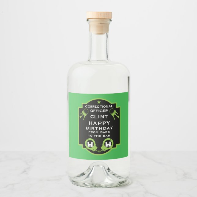 Strafvollzugsbeamte Geburtstag Alkoholflaschenetikett (Vorderseite)